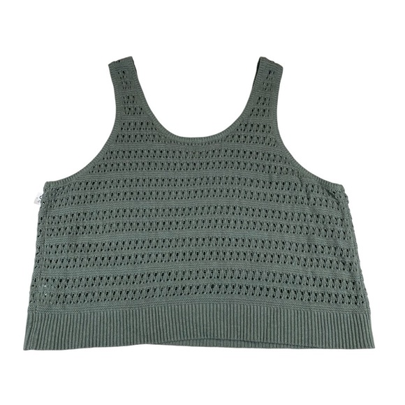 Old Navy Pointelle-Knit Sweater Tank Top sage green women’s 4x NWT - Picture 2 of 8